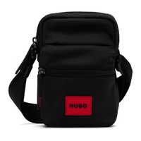 휴고 Hugo Black Logo Patch Crossbody Bag 242084M170002