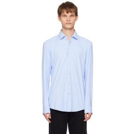 휴고 Hugo Blue Spread Collar Shirt 242084M192016