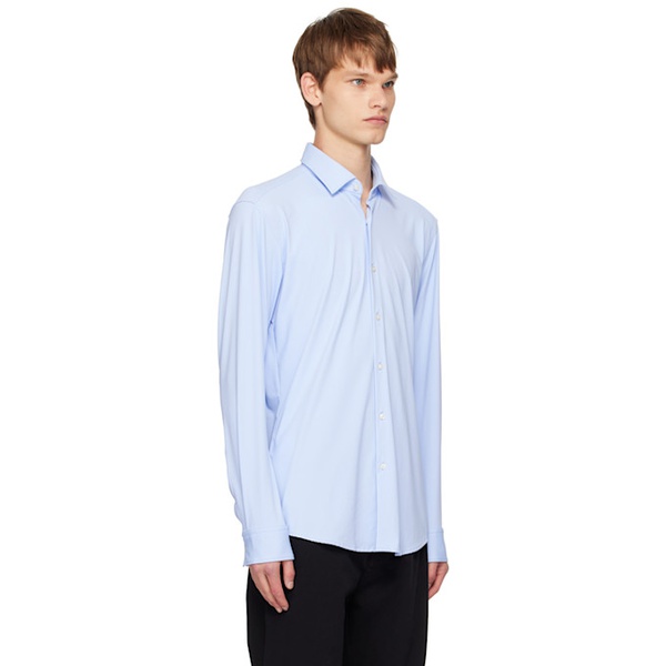  휴고 Hugo Blue Spread Collar Shirt 242084M192016