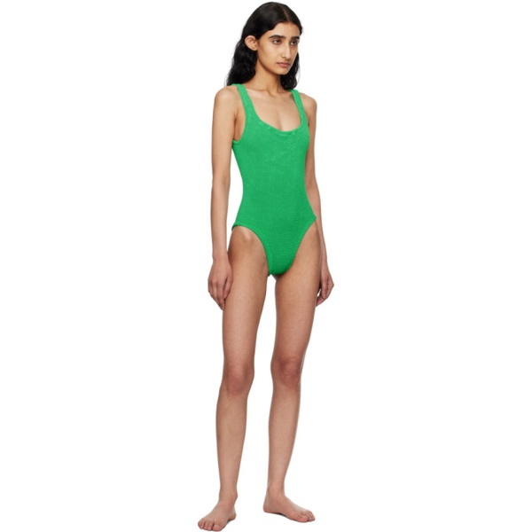  훈자 지 Hunza G Green Square Neck Swimsuit 242431F103014