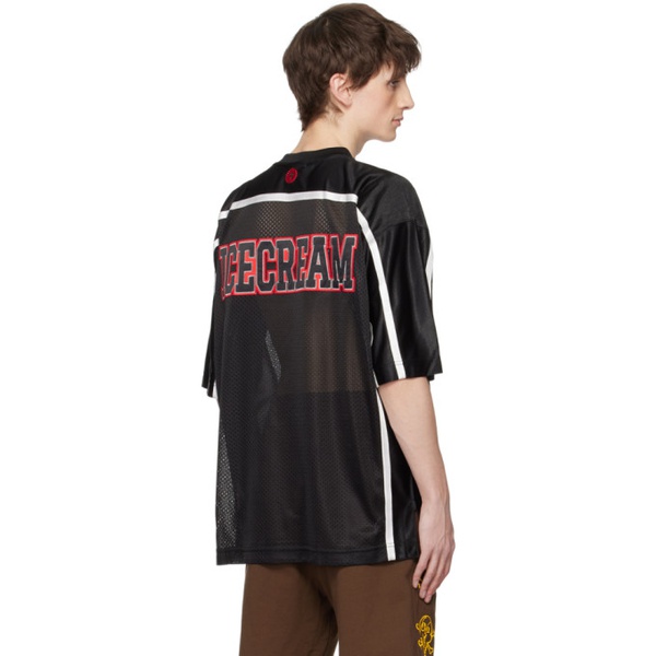  아이스크림 ICECREAM Black Football Jersey T-Shirt 241108M213030