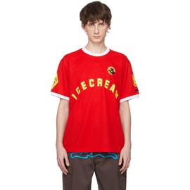 아이스크림 ICECREAM Red Soccer T-Shirt 241108M213027