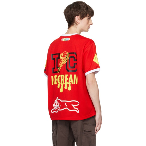  아이스크림 ICECREAM Red Soccer T-Shirt 241108M213027