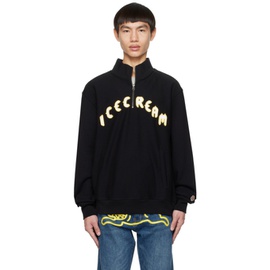 아이스크림 ICECREAM Black Half-Zip Sweatshirt 231108M202016