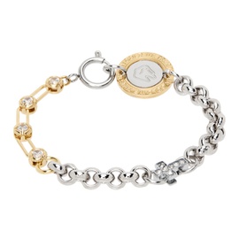 인 골드 위 트러스트 파리 IN Gold WE TRUST PARIS SSENSE Exclusive Silver & Gold Cross Bracelet 231490M142041