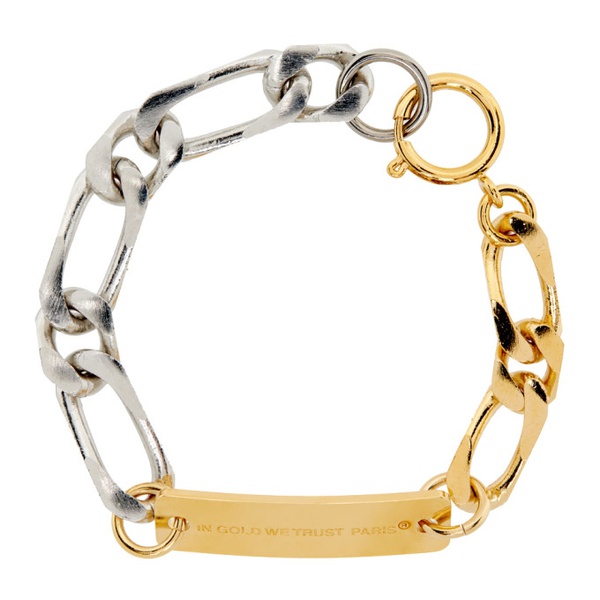  인 골드 위 트러스트 파리 IN Gold WE TRUST PARIS Gold & Silver Bold Figaro Bracelet 221490M142048