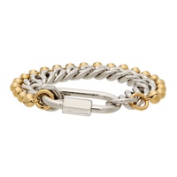 인 골드 위 트러스트 파리 IN Gold WE TRUST PARIS Silver & Gold Curb Ball Chain Bracelet 221490M142043