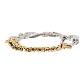 인 골드 위 트러스트 파리 IN Gold WE TRUST PARIS Silver & Gold Crystal Figaro Bracelet 221490M142049