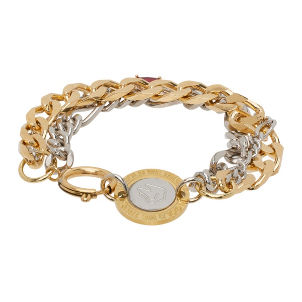  인 골드 위 트러스트 파리 IN Gold WE TRUST PARIS Gold Multi Row Chains Bracelet 241490M142005