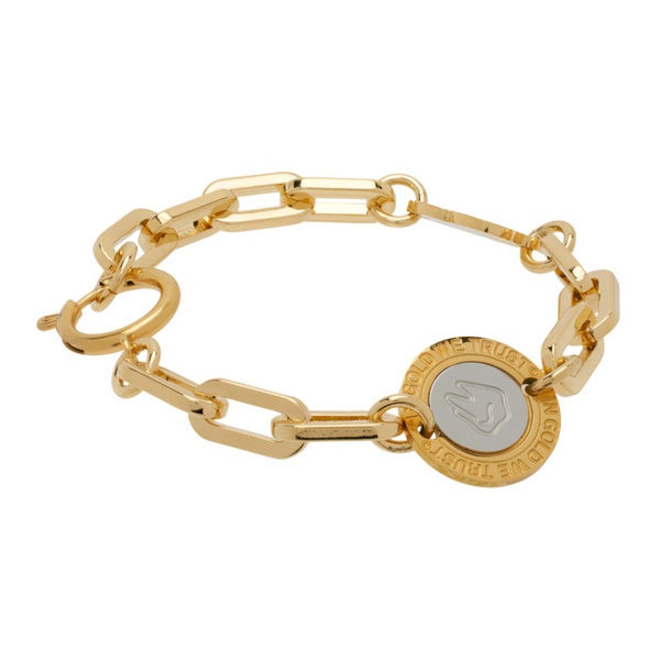  인 골드 위 트러스트 파리 IN Gold WE TRUST PARIS SSENSE Exclusive Gold Heavy Chain Bracelet 241490M142021