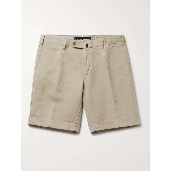  INCOTEX Slim-Fit Linen and Cotton-Blend Shorts 4068790126393292