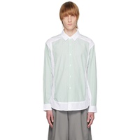 INSATIABLE HIGH SSENSE Exclusive Green & White Inner Striped Charli Shirt 232752M192000