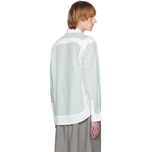  INSATIABLE HIGH SSENSE Exclusive Green & White Inner Striped Charli Shirt 232752M192000