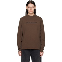 INSCRIRE Brown Flocked Long Sleeve T-Shirt 222677F110002