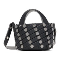 이세이 미야케 ISSEY MIYAKE Black Sparkle Spiral Grid Bag 231809F046000