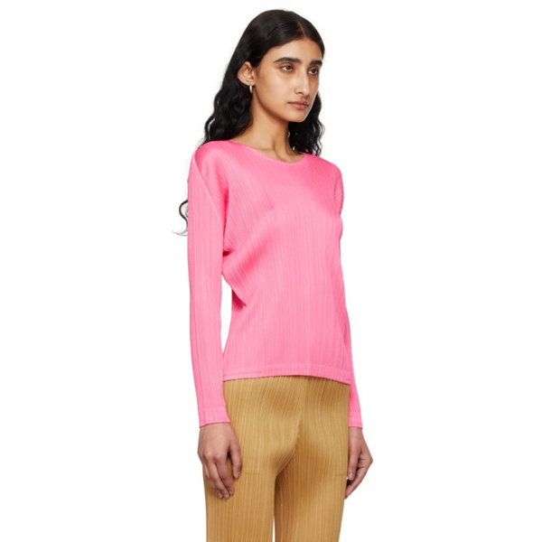  플리츠 플리즈 이세이 미야케 PLEATS PLEASE 이세이 미야케 ISSEY MIYAKE Pink Monthly Colors February Long Sleeve T-Shirt 241941F096004