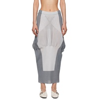 이세이 미야케 ISSEY MIYAKE Gray Shaped Nude Maxi Skirt 242809F093000