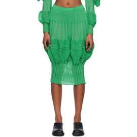 이세이 미야케 ISSEY MIYAKE Green Assemblage Midi Skirt 232809F092002