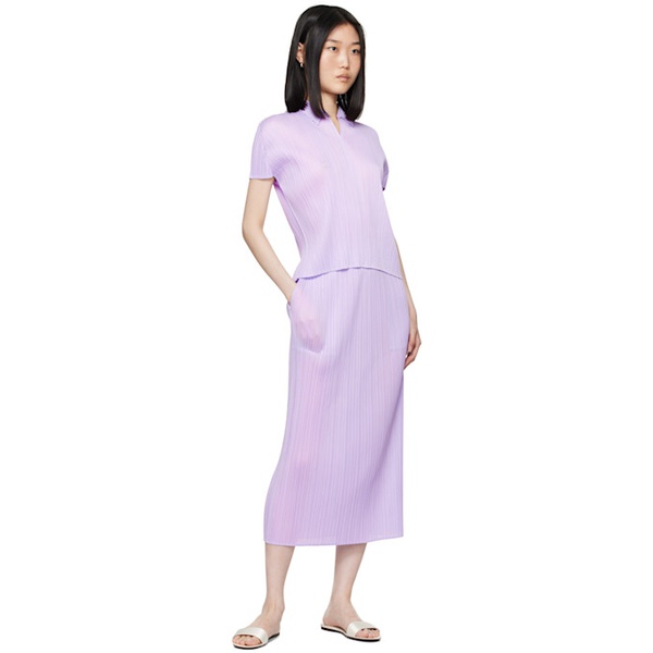  플리츠 플리즈 이세이 미야케 PLEATS PLEASE 이세이 미야케 ISSEY MIYAKE Purple Monthly Colors April Midi Skirt 242941F092007