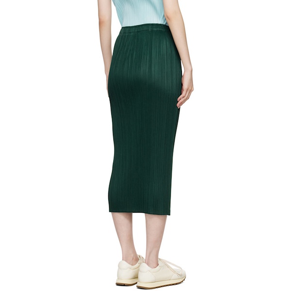 플리츠 플리즈 이세이 미야케 PLEATS PLEASE 이세이 미야케 ISSEY MIYAKE Green New Colorful Basics 3 Midi Skirt 242941F092004