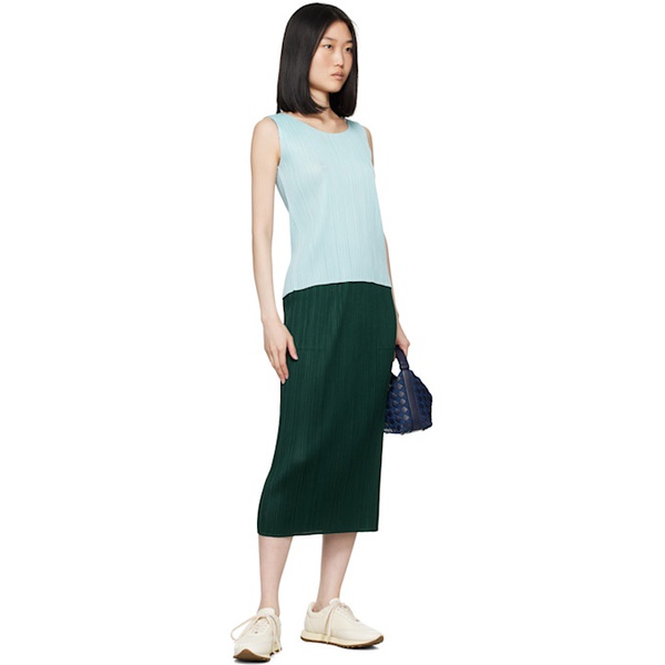  플리츠 플리즈 이세이 미야케 PLEATS PLEASE 이세이 미야케 ISSEY MIYAKE Green New Colorful Basics 3 Midi Skirt 242941F092004