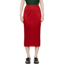 플리츠 플리즈 이세이 미야케 PLEATS PLEASE 이세이 미야케 ISSEY MIYAKE Red New Colorful Basics 3 Midi Skirt 242941F092002