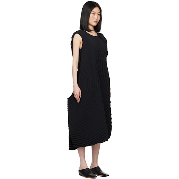  이세이 미야케 ISSEY MIYAKE Black Resonant Pleats Maxi Dress 242809F055002