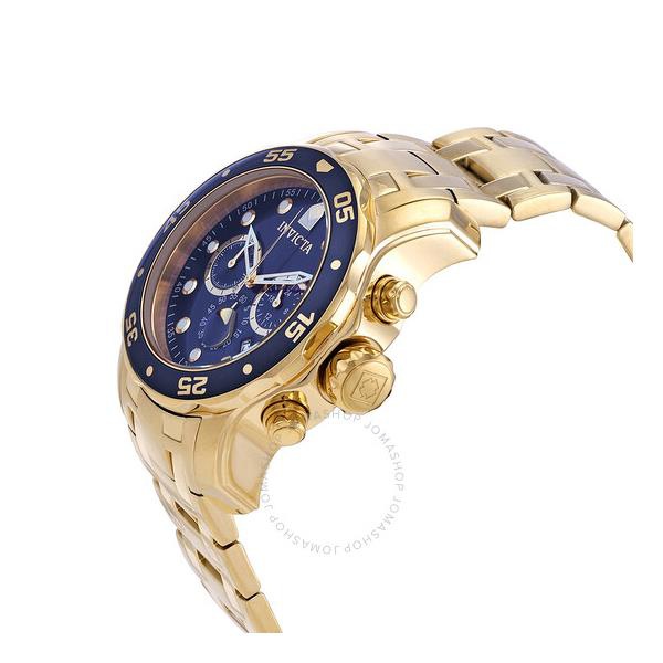  Invicta Pro Diver Chronograph Blue Dial 18kt Gold-plated Mens Watch 0073