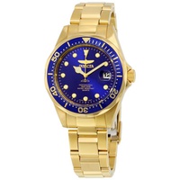 Invicta MEN'S Pro Diver 18k Gold Plated SS Blue Dial 17052