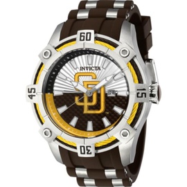 Invicta MEN'S MLB Silicone and Stainless Steel Yellow and Brown and Silver Dial Watch 43292