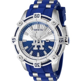 Invicta MEN'S MLB Silicone and Stainless Steel Silver and White and Blue Dial Watch 43272