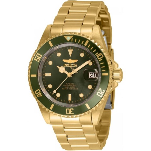  Invicta MEN'S Pro Diver Stainless Steel Green Dial Watch 35698
