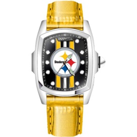 Invicta MEN'S NFL Leather Black Dial Watch 45451