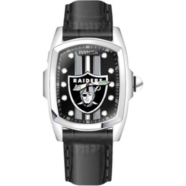 Invicta MEN'S NFL Leather Black Dial Watch 45452
