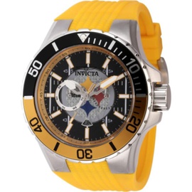 Invicta MEN'S NFL Silicone Black Dial Watch 45399