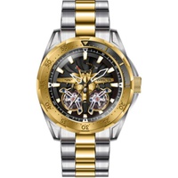 Invicta MEN'S Aviator Stainless Steel Two-tone (Black and Gold-tone) Dial Watch 44688