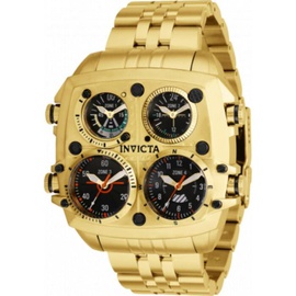 Invicta MEN'S Aviator Stainless Steel Black (Four Time Zone) Dial Watch 35197