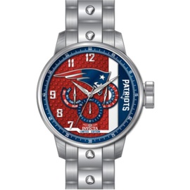 Invicta MEN'S NFL Stainless Steel Red and White and Blue Dial Watch 45131
