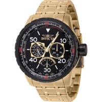 Invicta MEN'S Aviator Stainless Steel Black Dial Watch 46985