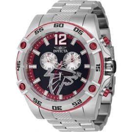 Invicta MEN'S NFL Chronograph Stainless Steel Red and Grey and Black Dial Watch 45433