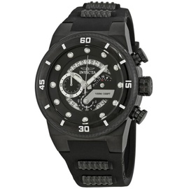 Invicta MEN'S S1 Rally Chronograph Black Silicone and Black Ion-plated Black Dial 24228