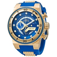 Invicta MEN'S S1 Rally Chronograph Silicone with Yellow Gold-plated Blue Dial 24224