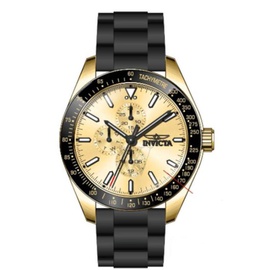 Invicta MEN'S Aviator Silicone Gold Dial Watch 38405