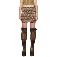 이사 볼더 Isa Boulder SSENSE Exclusive Beige & Brown Miniskirt 232541F090011