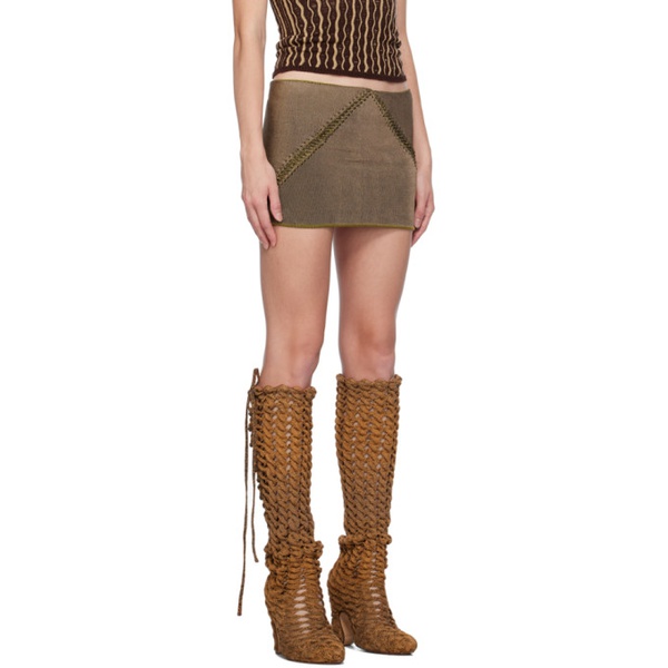  이사 볼더 Isa Boulder SSENSE Exclusive Brown Miniskirt 232541F090004