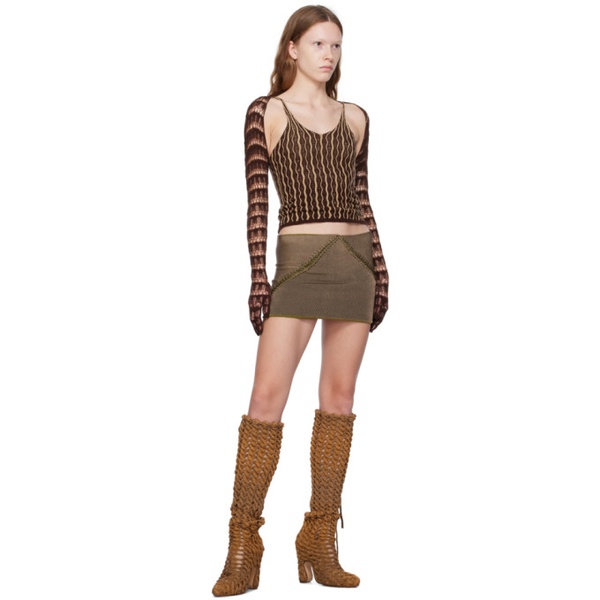  이사 볼더 Isa Boulder SSENSE Exclusive Brown Miniskirt 232541F090004