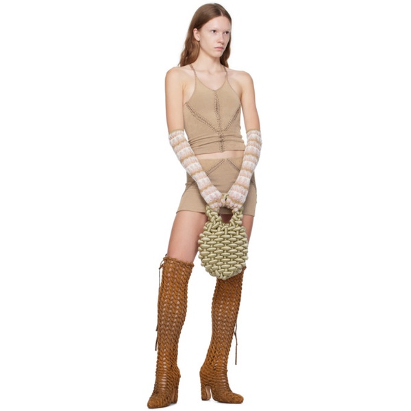  이사 볼더 Isa Boulder SSENSE Exclusive Beige Miniskirt 232541F090005