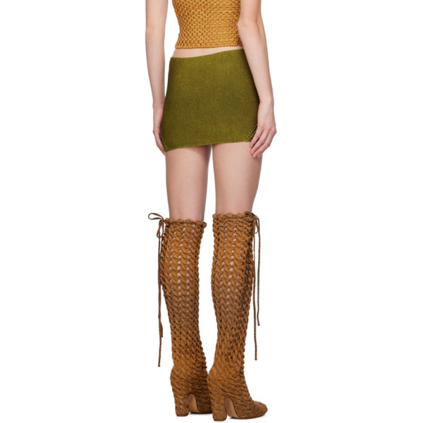  이사 볼더 Isa Boulder SSENSE Exclusive Green Miniskirt 232541F090009
