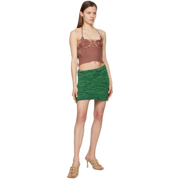  이사 볼더 Isa Boulder Green Bodywave Miniskirt 231541F090009