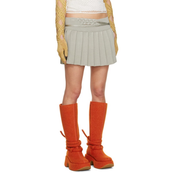  이사 볼더 Isa Boulder Gray Interwoven Miniskirt 231541F090005